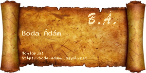 Boda Ádám névjegykártya